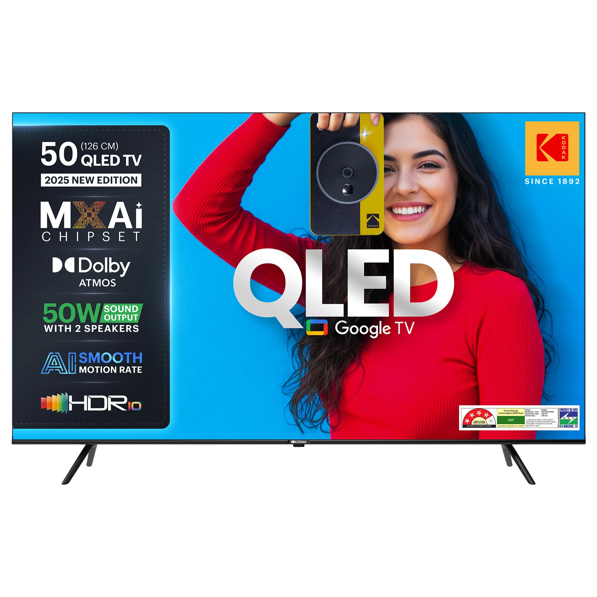 KODAK Matrix 126 cm (50 inch) QLED Ultra HD (4K) Smart Google TV  (50ST5015)